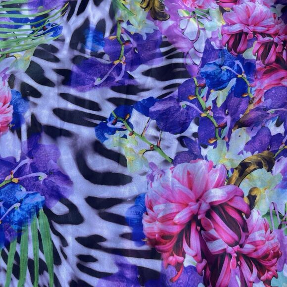 Boston Proper Maxi Skirt Womens Size 14 Lined Floral Zebra Flowy Boho Cottage - Picture 4 of 12